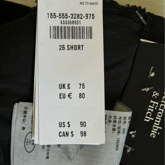 Abercrombie & Fitch The 90s Straight Ultra High Rise Jeans Curve Love Black 26 S - Picture 10 of 14